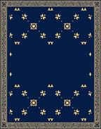 Golden Floral Geometric Medallion Rug