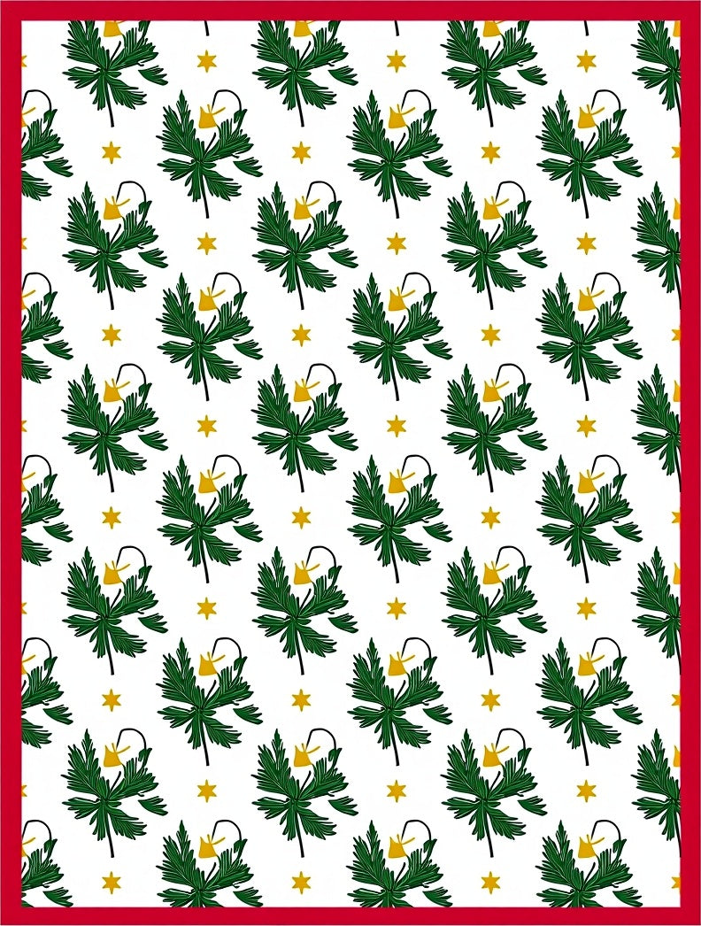 Emerald Sprigs Yellow Lanterns Garden Rug