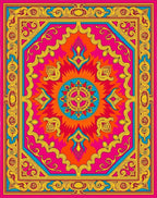 Vibrant Mandala Floral Border Design Rug
