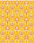 Bold Floral Motif Yellow Orange Rug