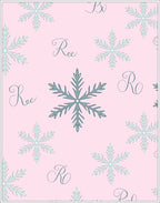 Pink Pastel Snowflake Script Rug