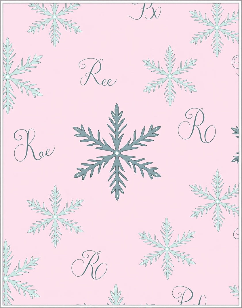 Pink Pastel Snowflake Script Rug