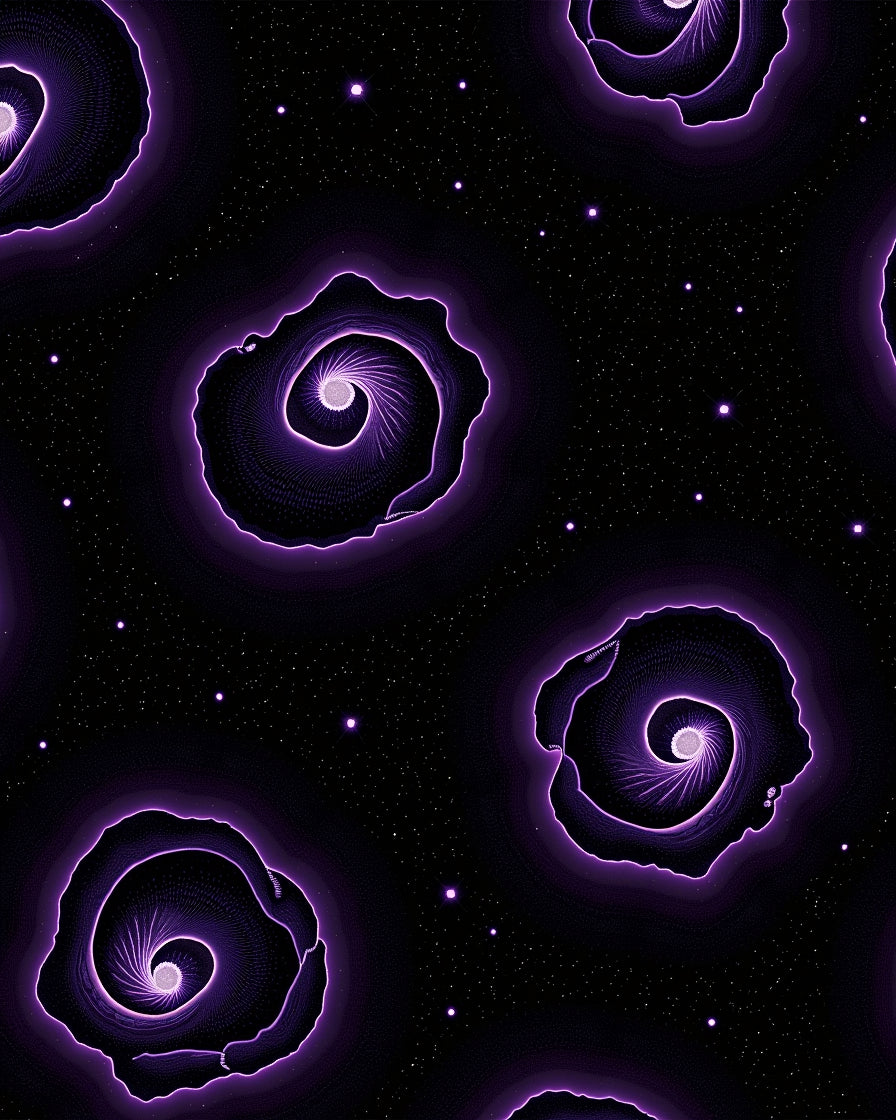 Futuristic Purple Swirl Galaxy Design Rug