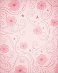Charming Pink Floral Swirls Design Rug