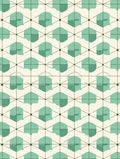 Geometric Mint Cream Hexagonal Pattern Rug