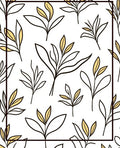 Line Art Botanical Leaf Pattern Rug