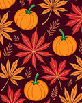 Autumn Harvest Pumpkin Leaf Pattern Rug