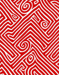 Bold Red Swirl Geometric Lines Rug