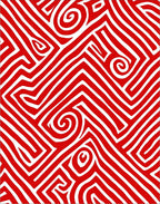 Bold Red Swirl Geometric Lines Rug