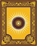 Ornate Burst With Decorative Frame Rug