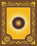 Ornate Burst With Decorative Frame Rug