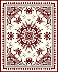 Ornamental Maroon Intricate Floral Design Rug