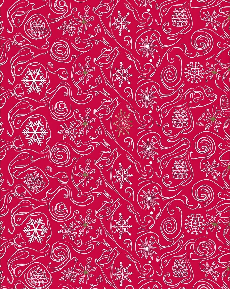 Festive Snowflake Swirls Pattern Rug
