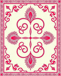 Classic Pink Scrollwork Floral Pattern Rug