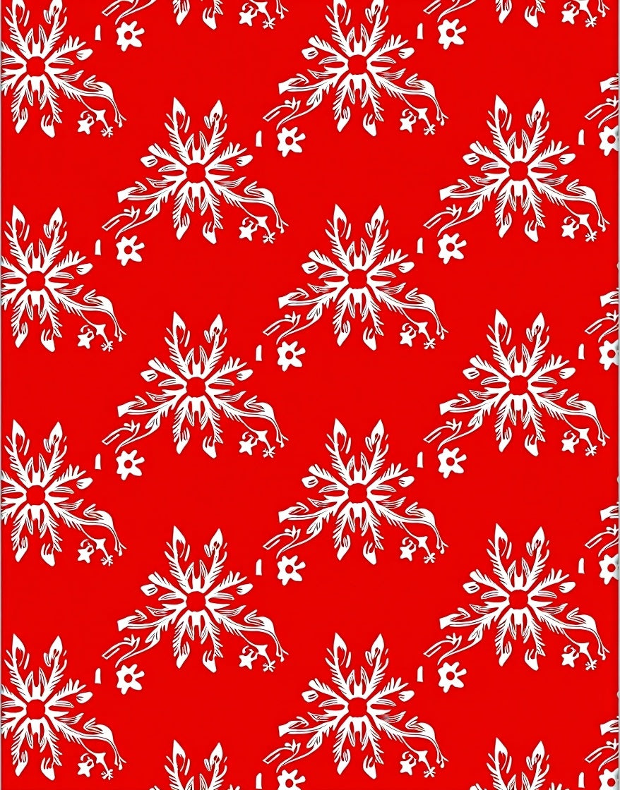 Red Snowflake Decorative Pattern Rug