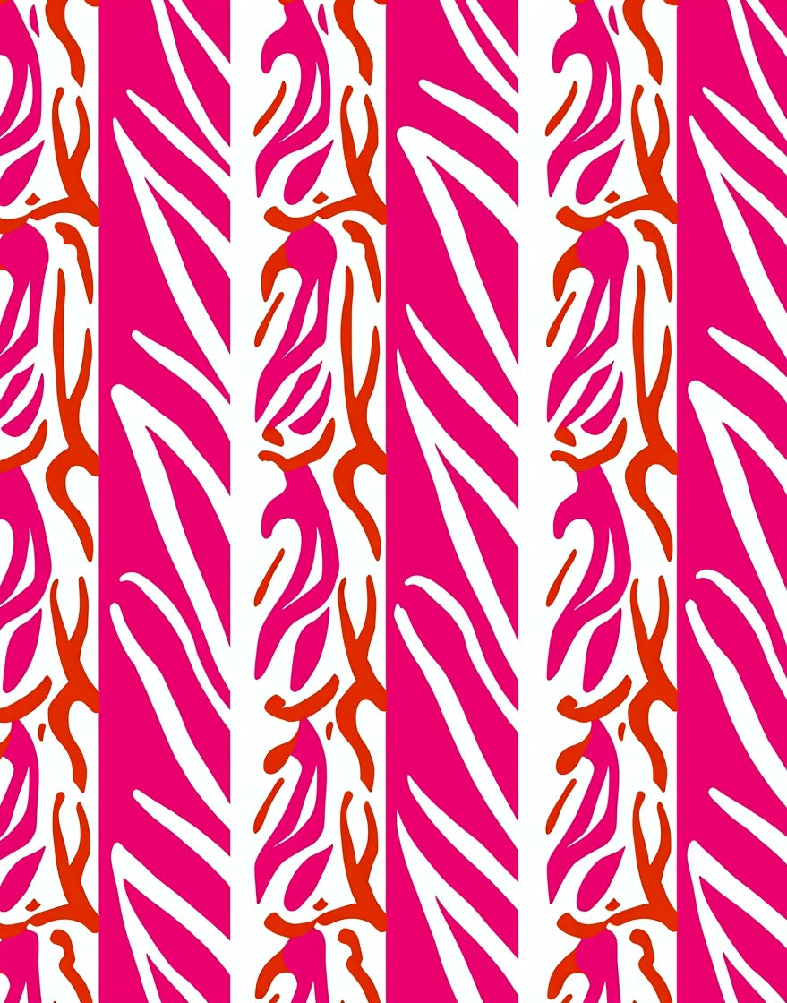 Bold Pink Orange Striped Pattern Rug