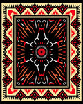 Bold Red Yellow Tribal Pattern Rug