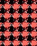 Abstract Coral Black Geometric Pattern Rug