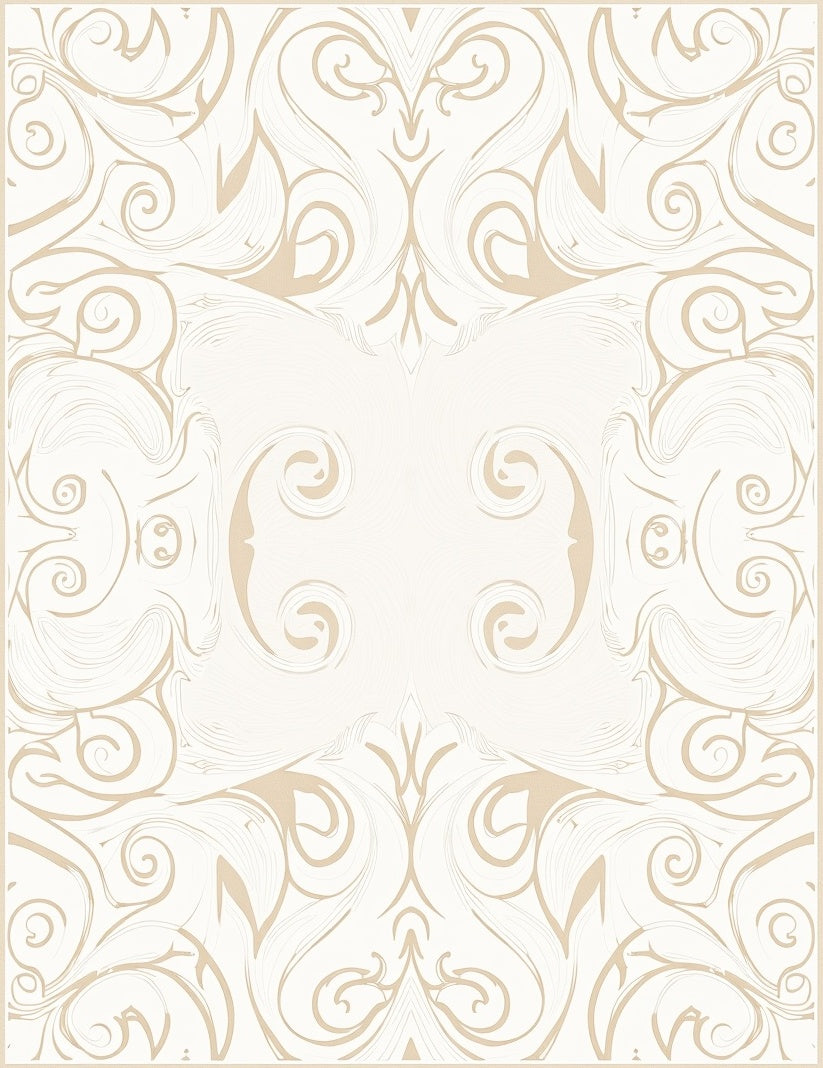 Elegant Swirl Pattern Neutral Tones Rug