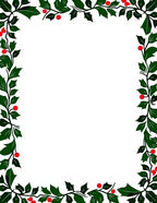 Evergreen Holly Berry Garland Border Rug