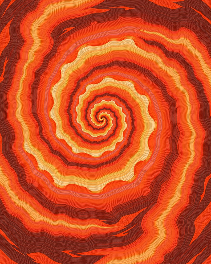 Warm Swirling Layers Design Rug