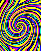 Vibrant Swirling Psychedelic Pattern Rug