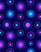 Neon Burst Floral Pattern Rug