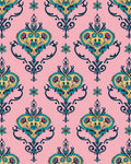 Elaborate Teal Yellow Floral Damask Rug
