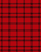 Classic Red Black Plaid Pattern Rug