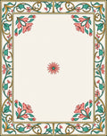 Floral Border Design with Center Accent Rug