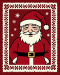 Festive Santa Claus Floral Border Design Rug