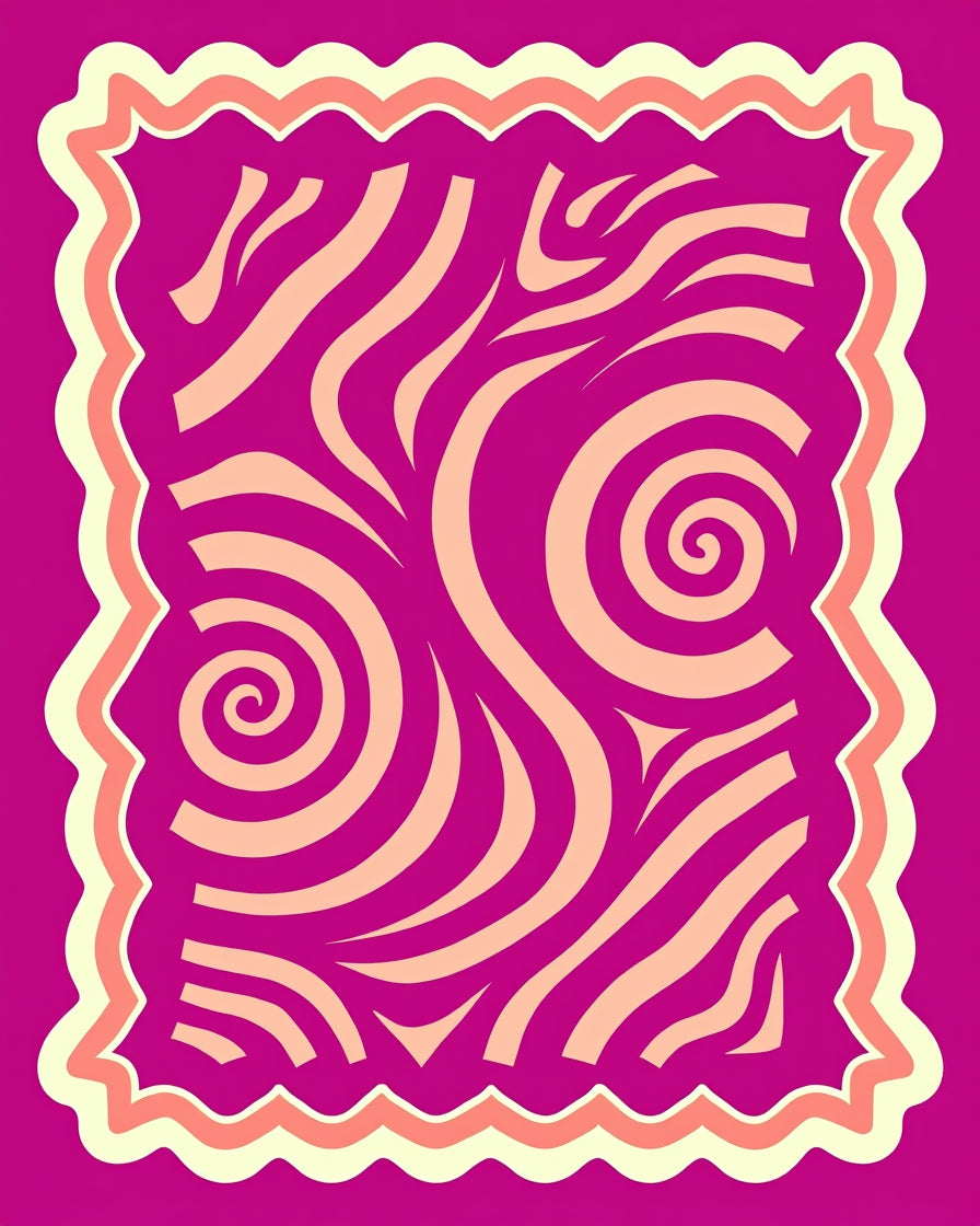 Abstract Swirls Stripes Pattern Rug