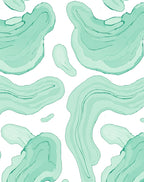 Abstract Aqua Organic Swirls Pattern Rug