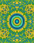 Vibrant Floral Sunburst Mandala Rug