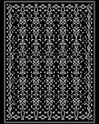 Elegant White Floral Damask Pattern Rug