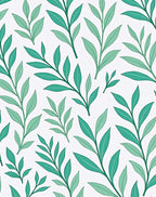 Emerald Leaf Patterned Accent Rug