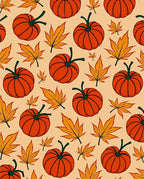 Autumn Pumpkins and Maple Leaves Pattern Rug
