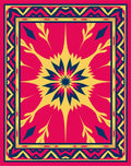 Geometric Sunburst Patterned Rug