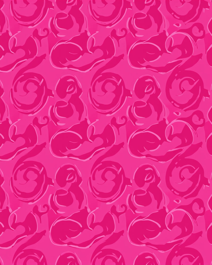 Vibrant Pink Abstract Swirl Design Rug