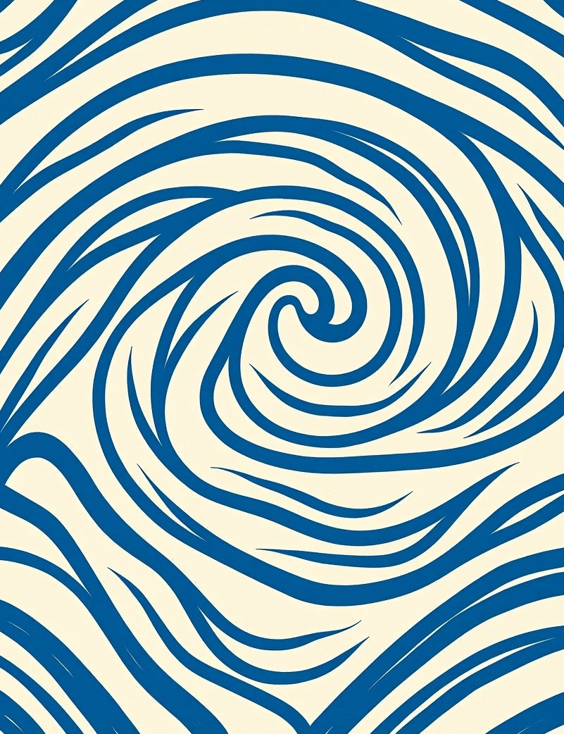 Blue Abstract Swirl Pattern Rug