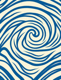 Blue Abstract Swirl Pattern Rug