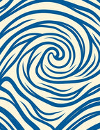 Blue Abstract Swirl Pattern Rug