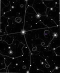 Black Cosmic Starry Night Constellations Rug
