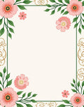 Pink Floral Vines With Gold Accents Rug