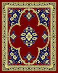 Ornate Blue Floral Mandala Design Rug