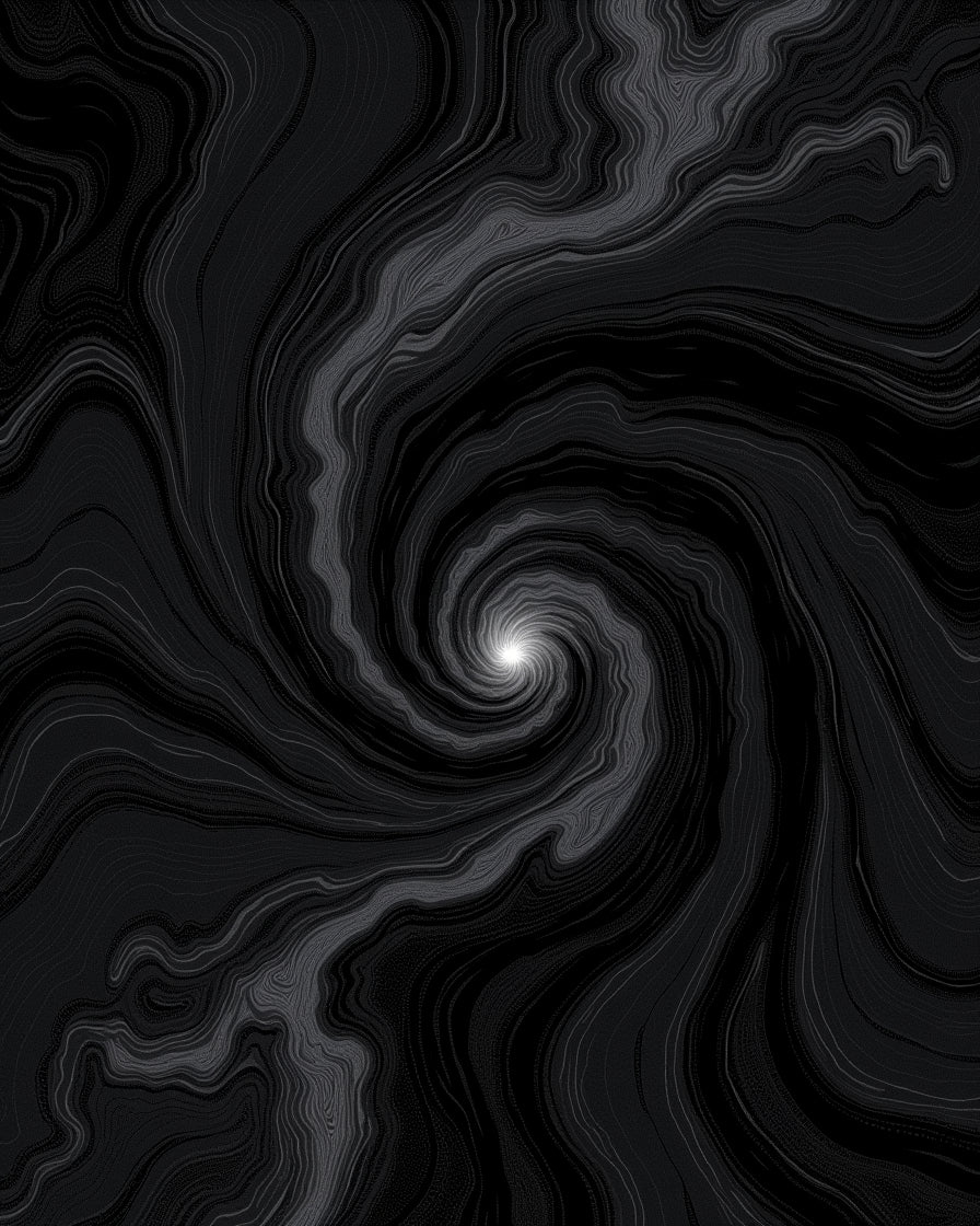 Dark Swirl Abstract Line Art Rug