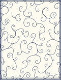 Vine Swirl Patterned Cream Navy Rug