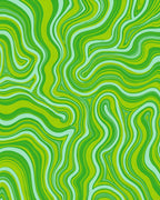Swirling Green Flow Pattern Rug