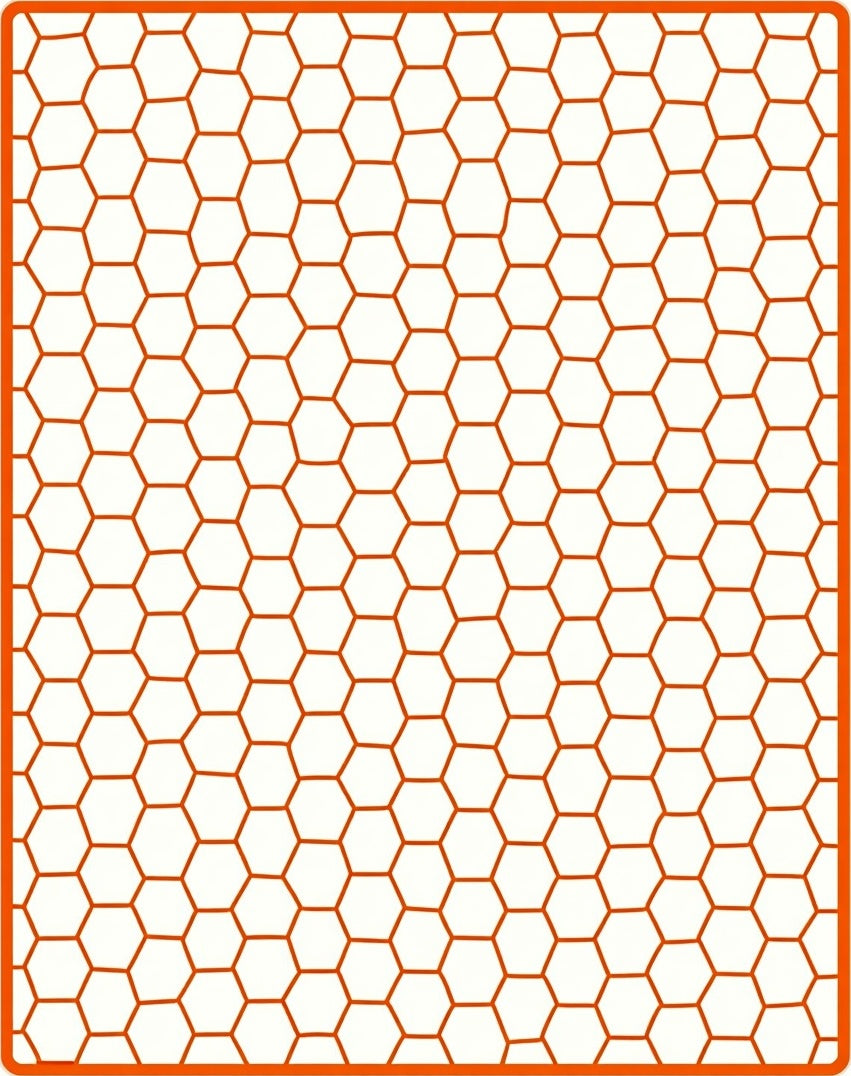 Geometric Honeycomb Pattern Orange Rug