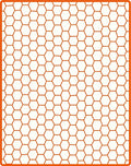 Geometric Honeycomb Pattern Orange Rug